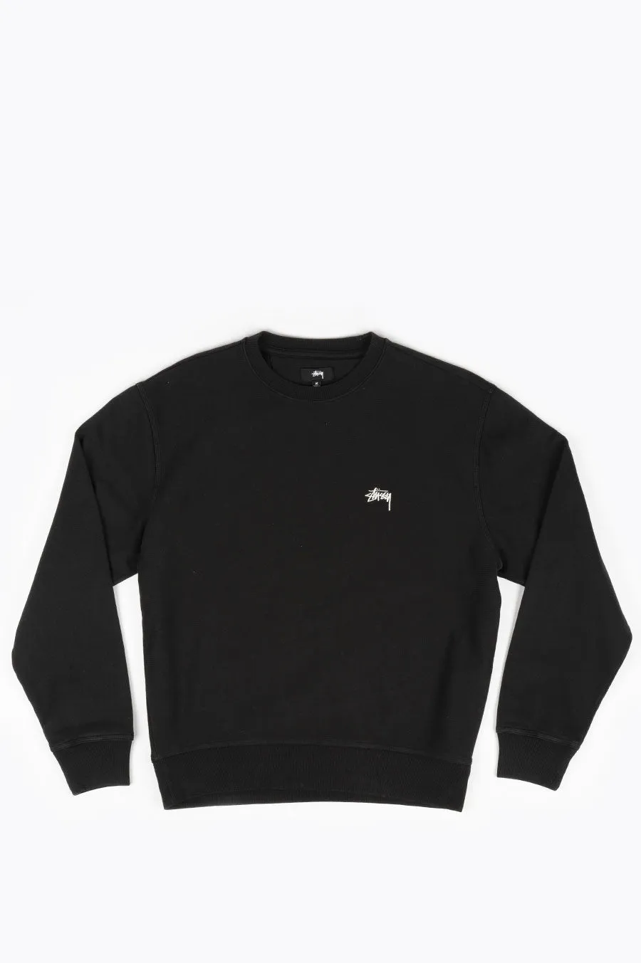 STUSSY STOCK LOGO CREW BLACK