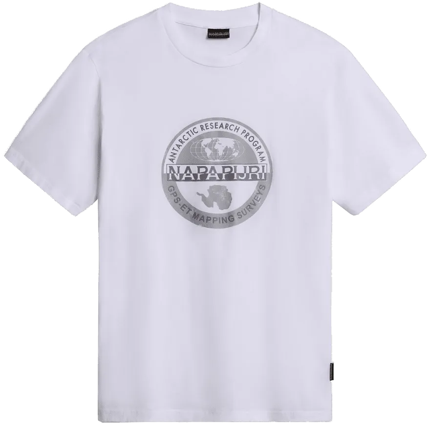T-SHIRT A MANICA CORTA DA UOMO NAPAPIJRI S-BOLLO 1 BRIGHT WHITE NP0A4H9K 002
