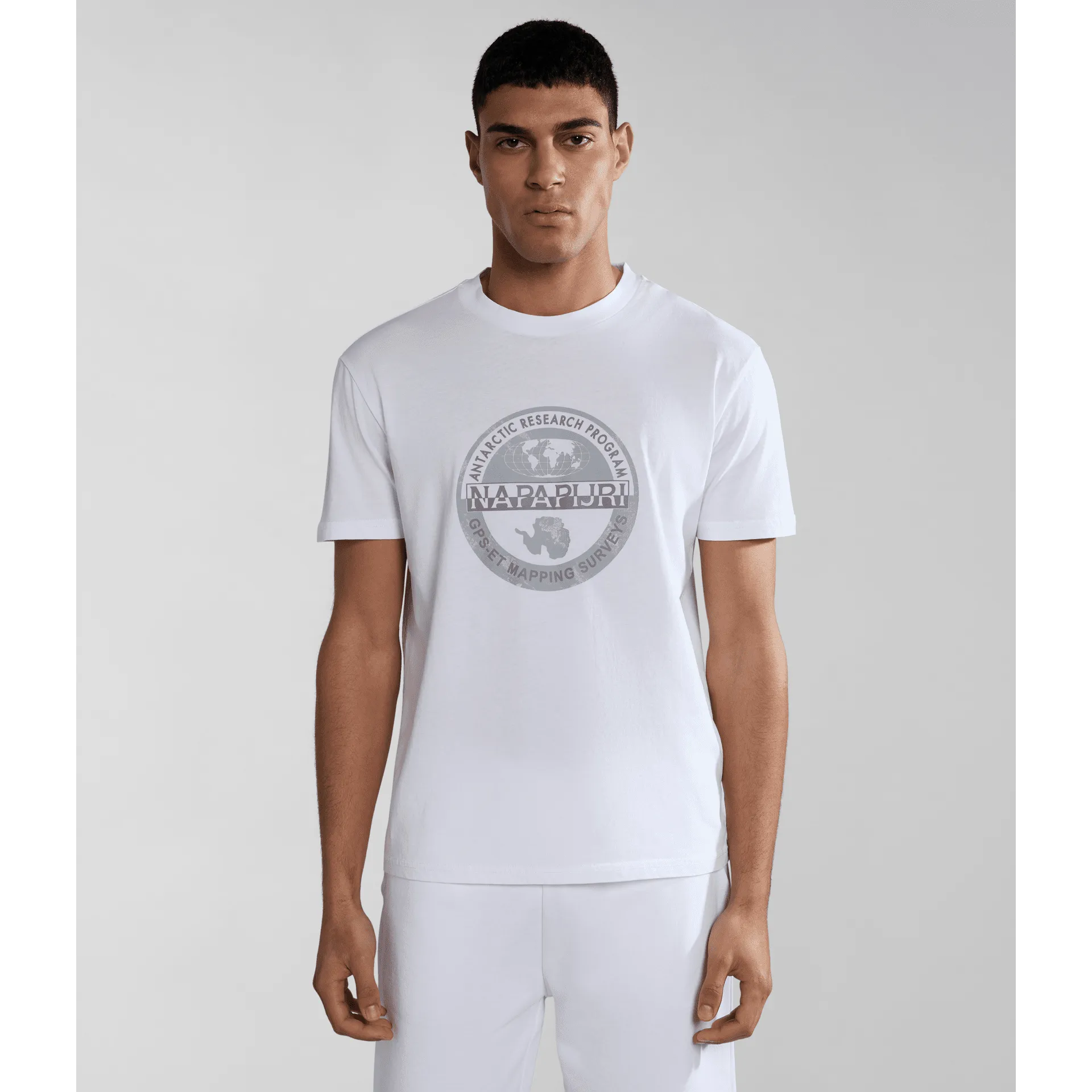 T-SHIRT A MANICA CORTA DA UOMO NAPAPIJRI S-BOLLO 1 BRIGHT WHITE NP0A4H9K 002