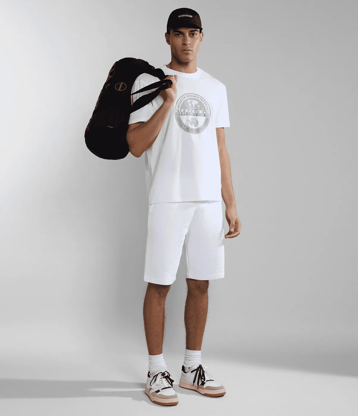 T-SHIRT A MANICA CORTA DA UOMO NAPAPIJRI S-BOLLO 1 BRIGHT WHITE NP0A4H9K 002