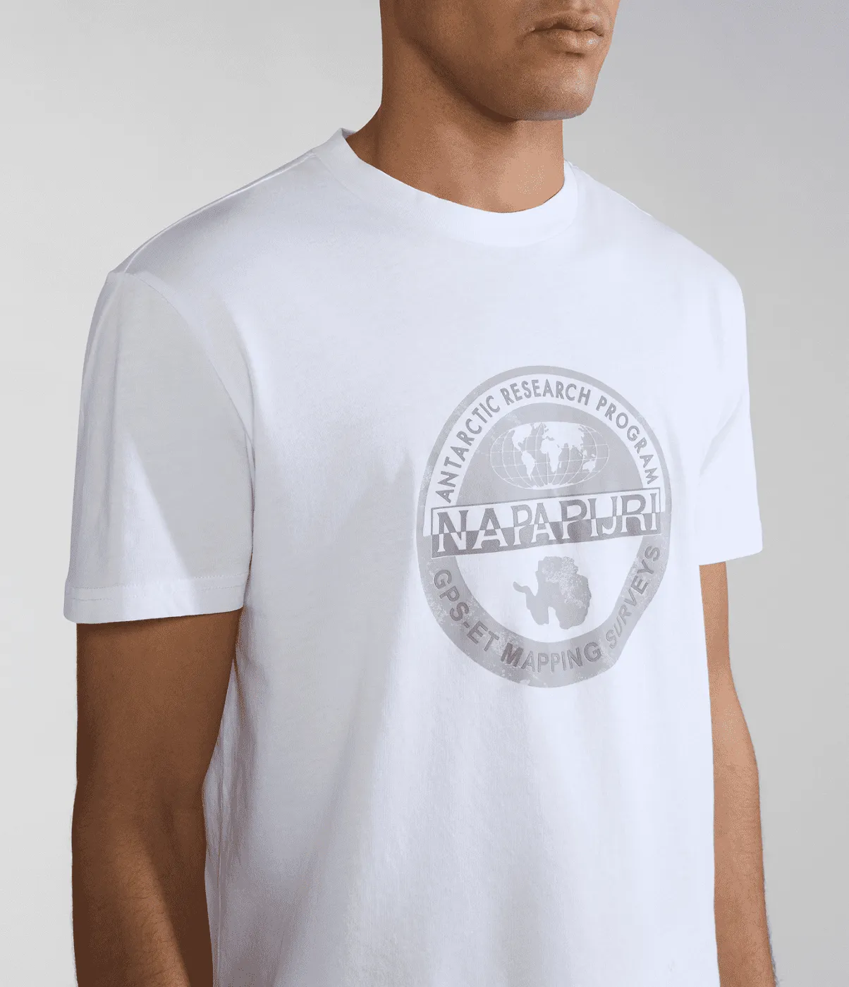 T-SHIRT A MANICA CORTA DA UOMO NAPAPIJRI S-BOLLO 1 BRIGHT WHITE NP0A4H9K 002