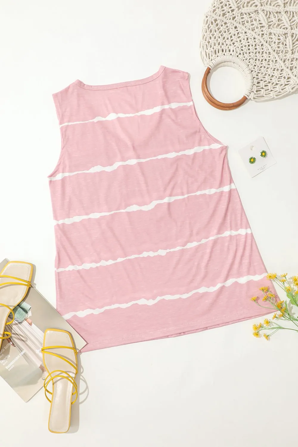 T-shirt con gilet a righe stampata