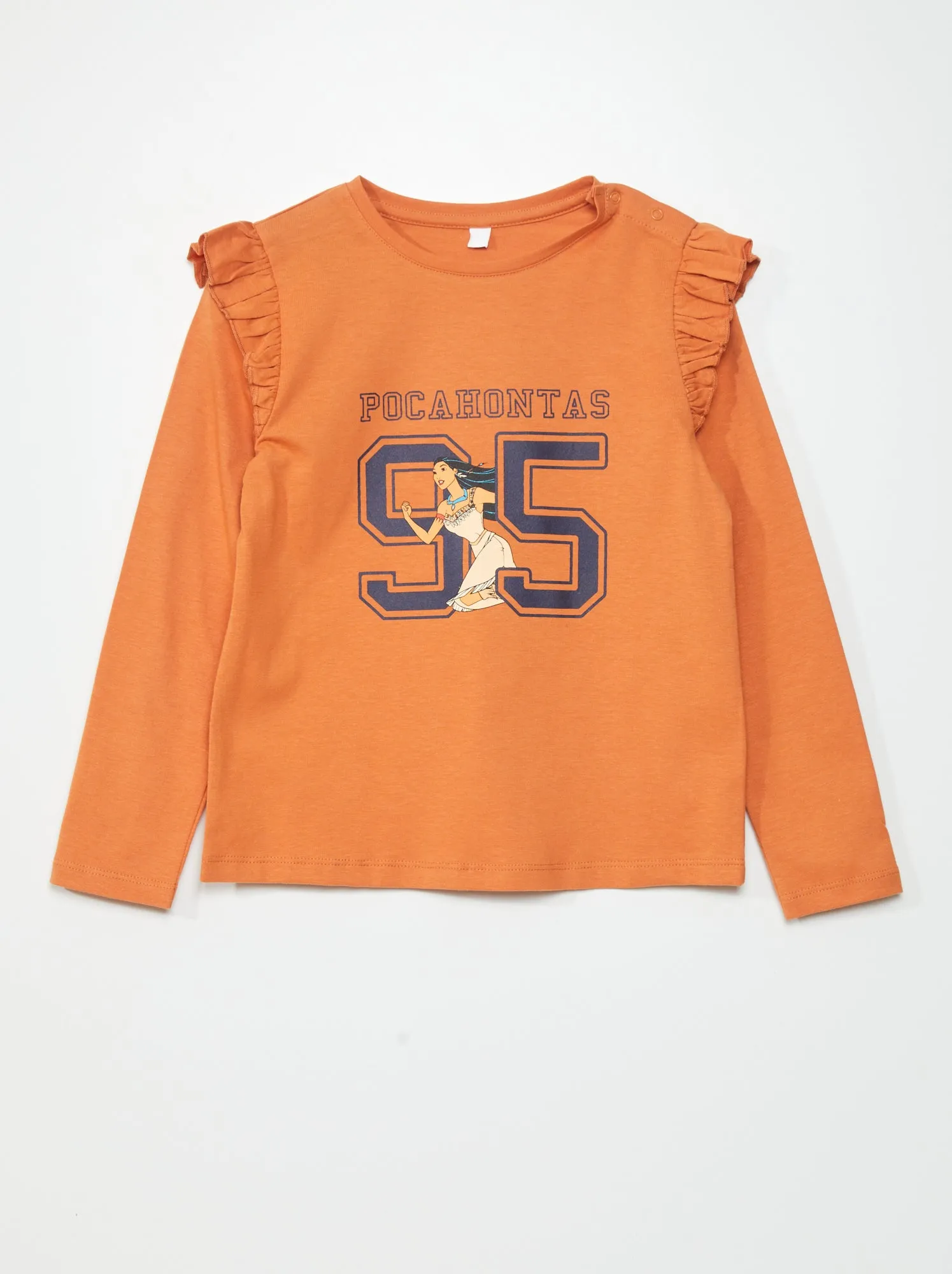 T-shirt 'Disney' maniche lunghe con volant - BIANCO