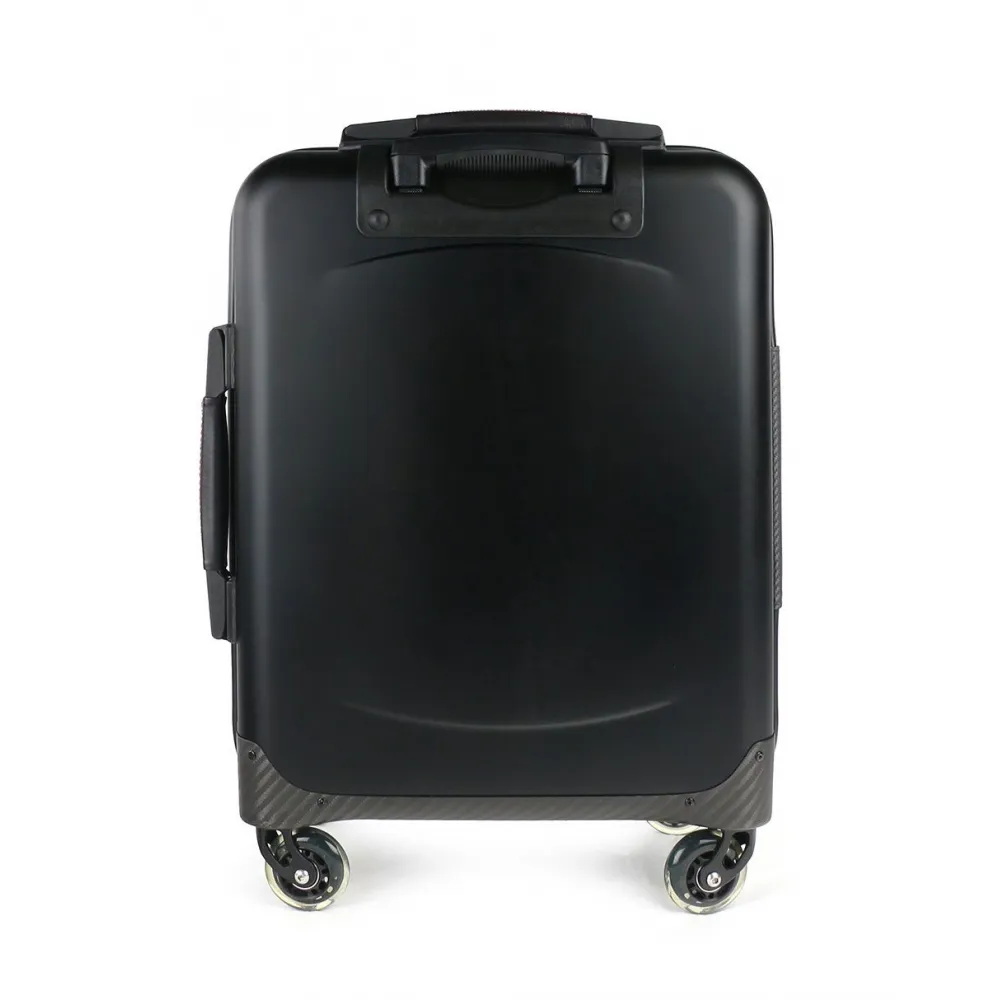 TecknoMonster - Valigia Akille Flap Black in Fibra di Carbonio - Trolley in Carbonio Aeronautico