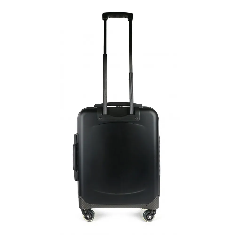 TecknoMonster - Valigia Akille Flap Black in Fibra di Carbonio - Trolley in Carbonio Aeronautico