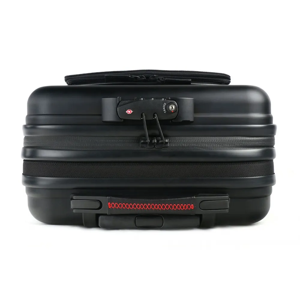 TecknoMonster - Valigia Akille Flap Black in Fibra di Carbonio - Trolley in Carbonio Aeronautico