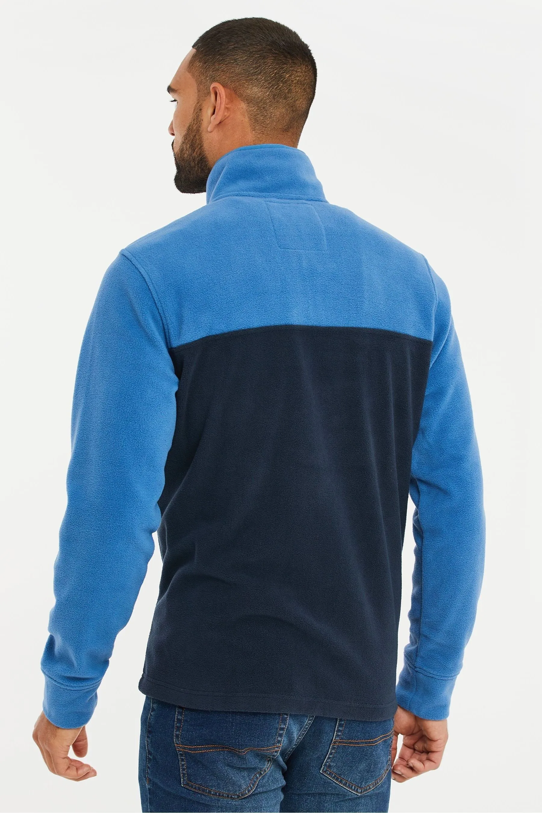 Threadbare - Maglia bicolore in pile con zip a 1/4