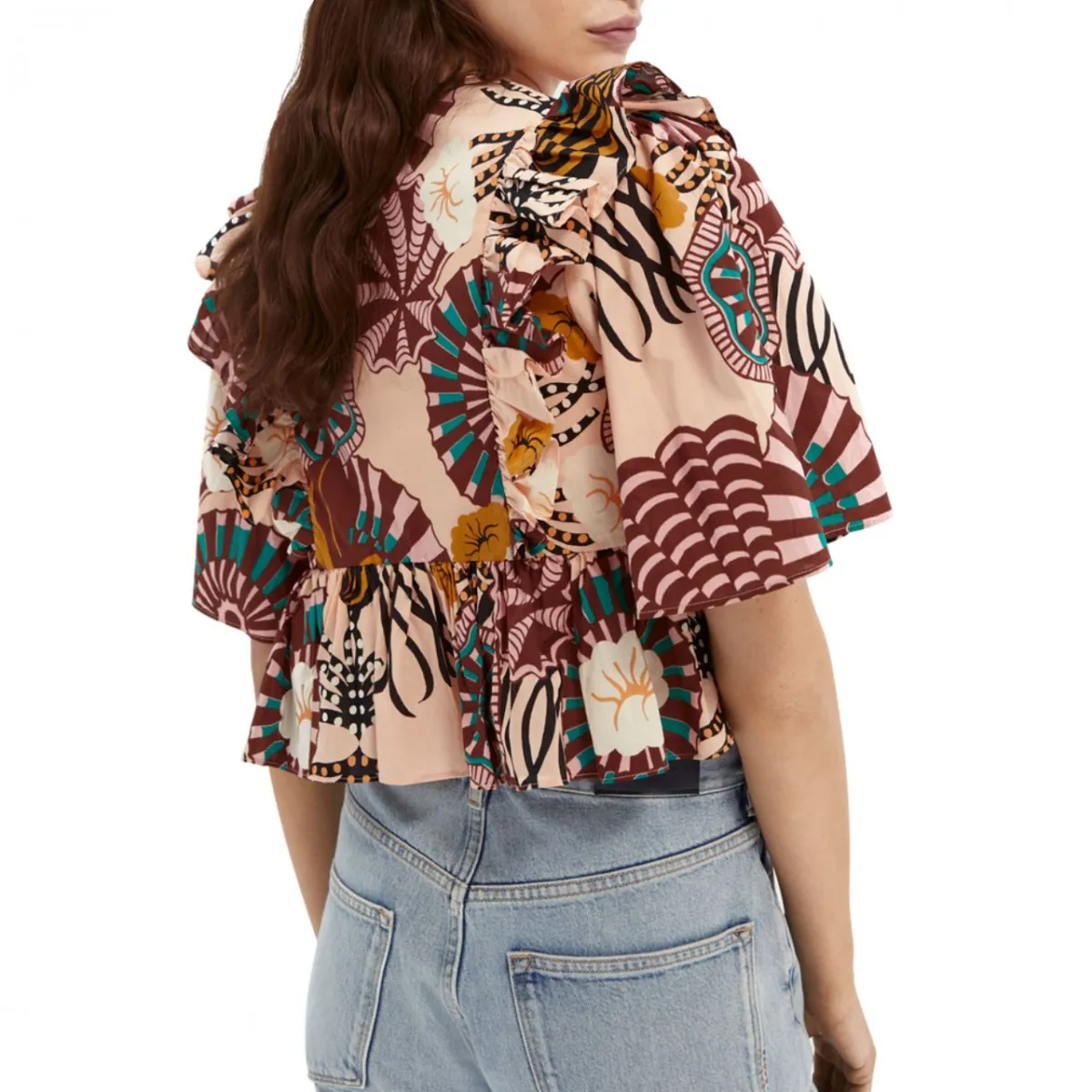 Top In Cotone Con Stampa, Rosa