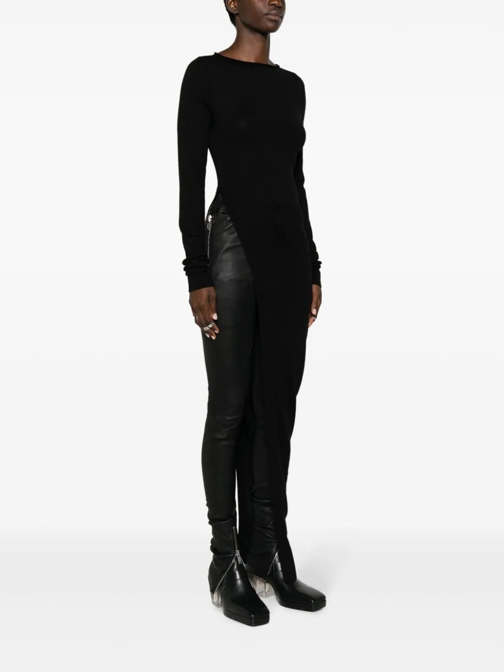 Top luno in maglia in nero - donna