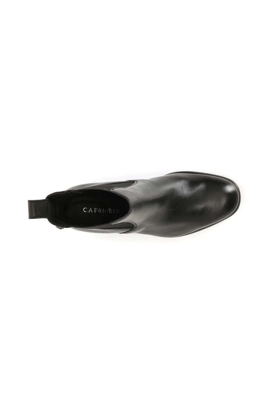 tronchetto donna in pelle con elastico nero