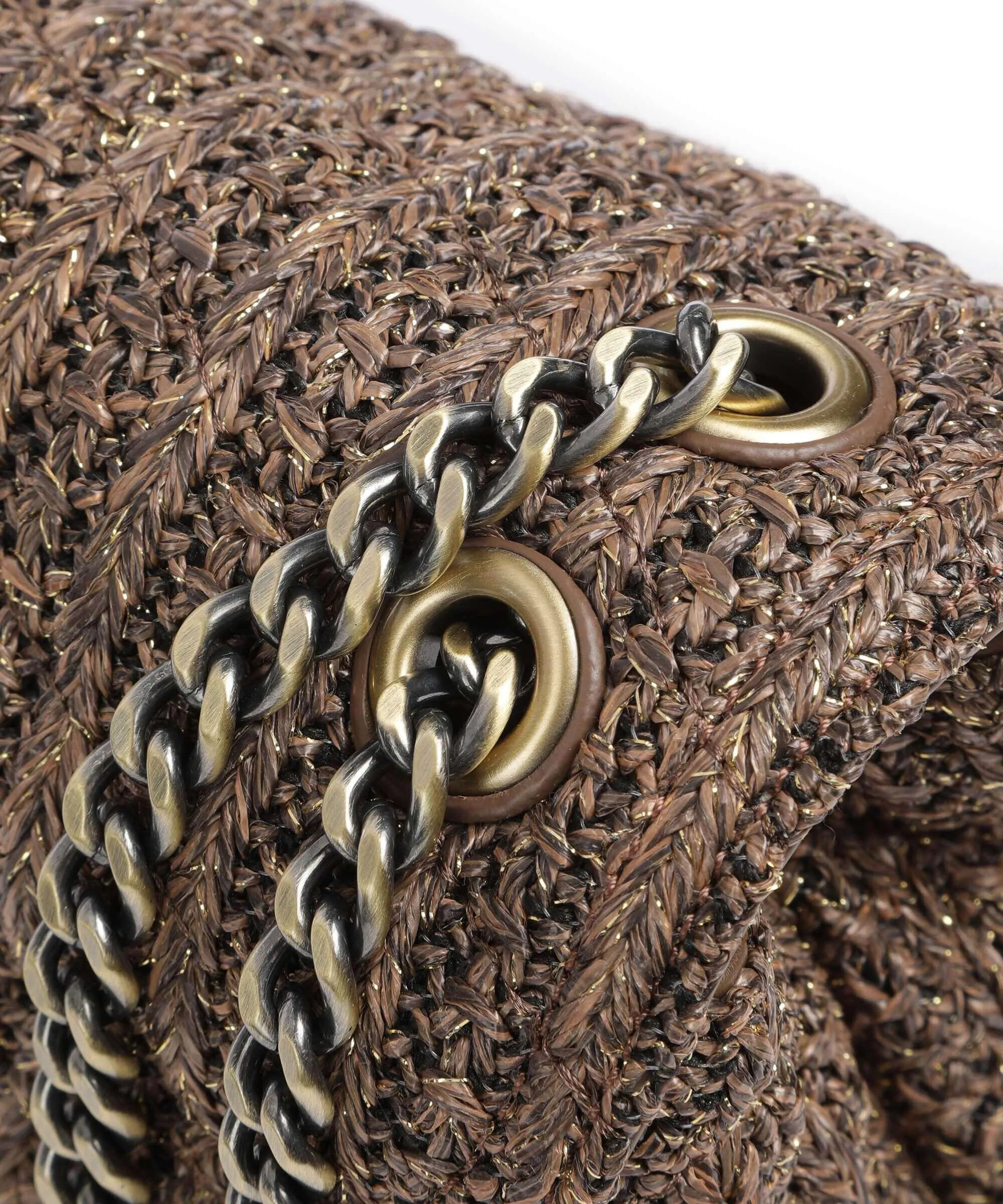 Twinset Dreamy Straw Borsa a spalla carta marrone  