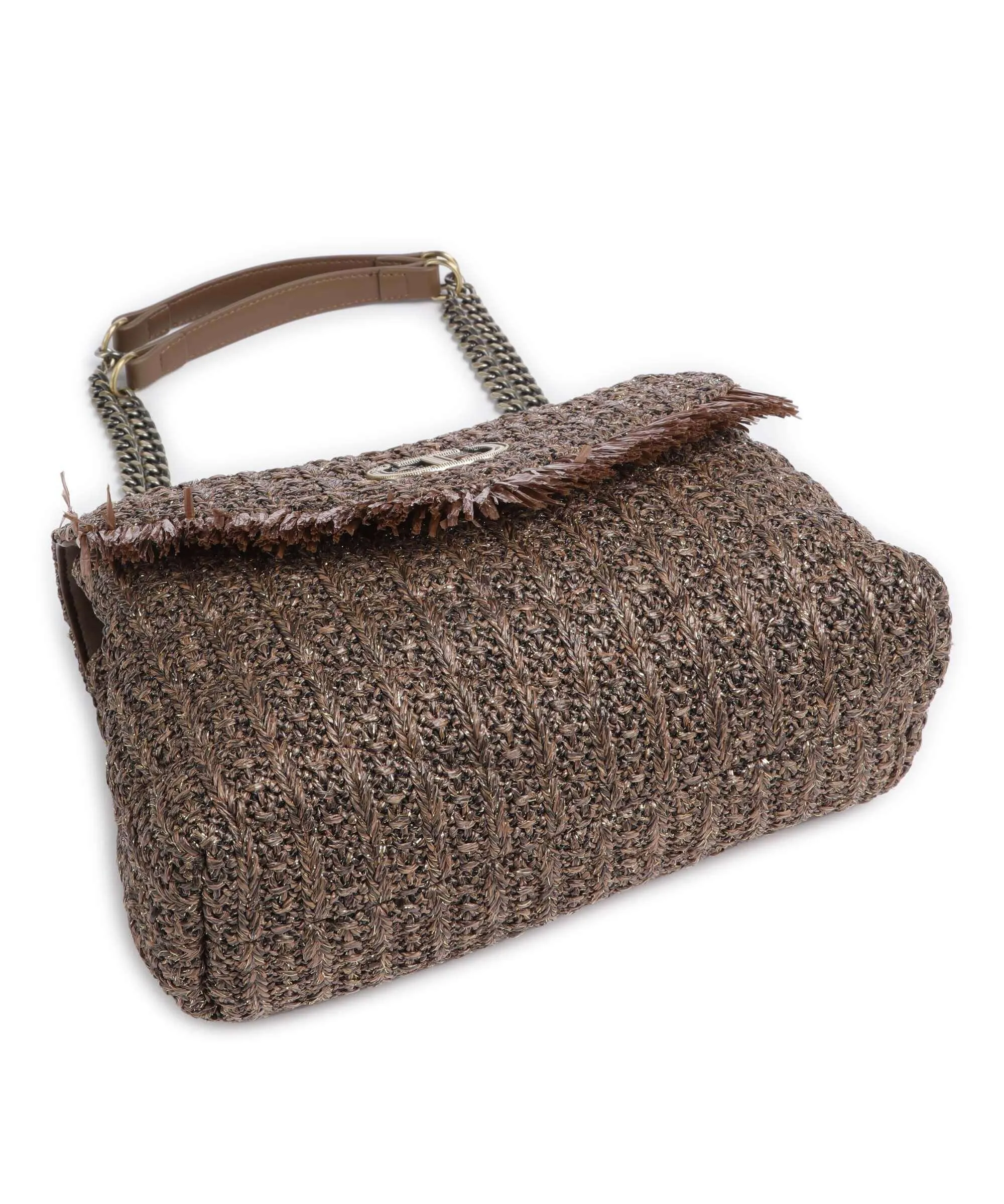  Twinset Dreamy Straw Borsa a spalla carta marrone  