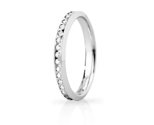 Venere Slim - 18K White Gold and Diamonds Wedding Ring from n. 7 to 18