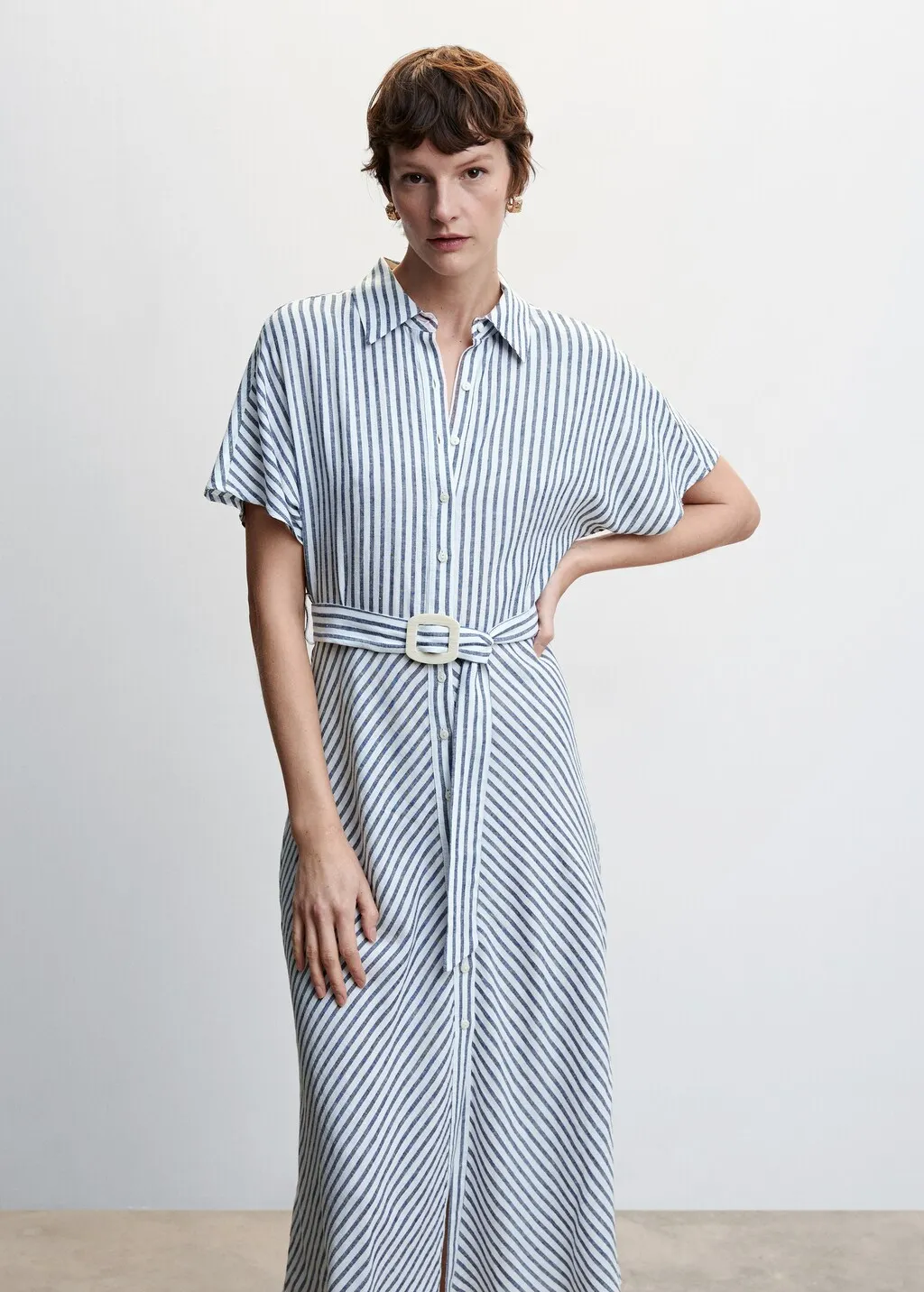 Vestito camicione lino righe