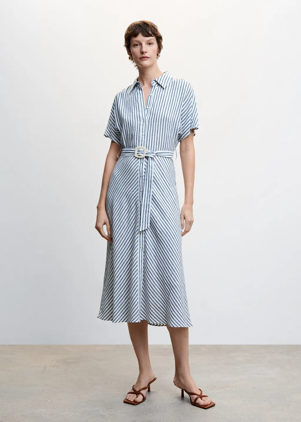Vestito camicione lino righe