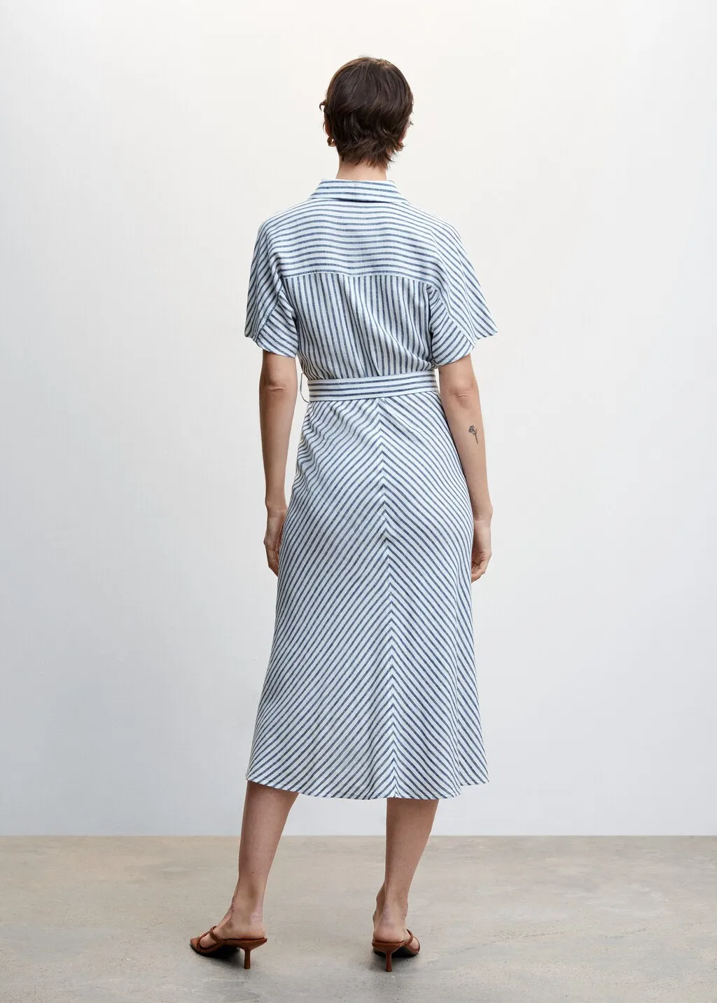 Vestito camicione lino righe
