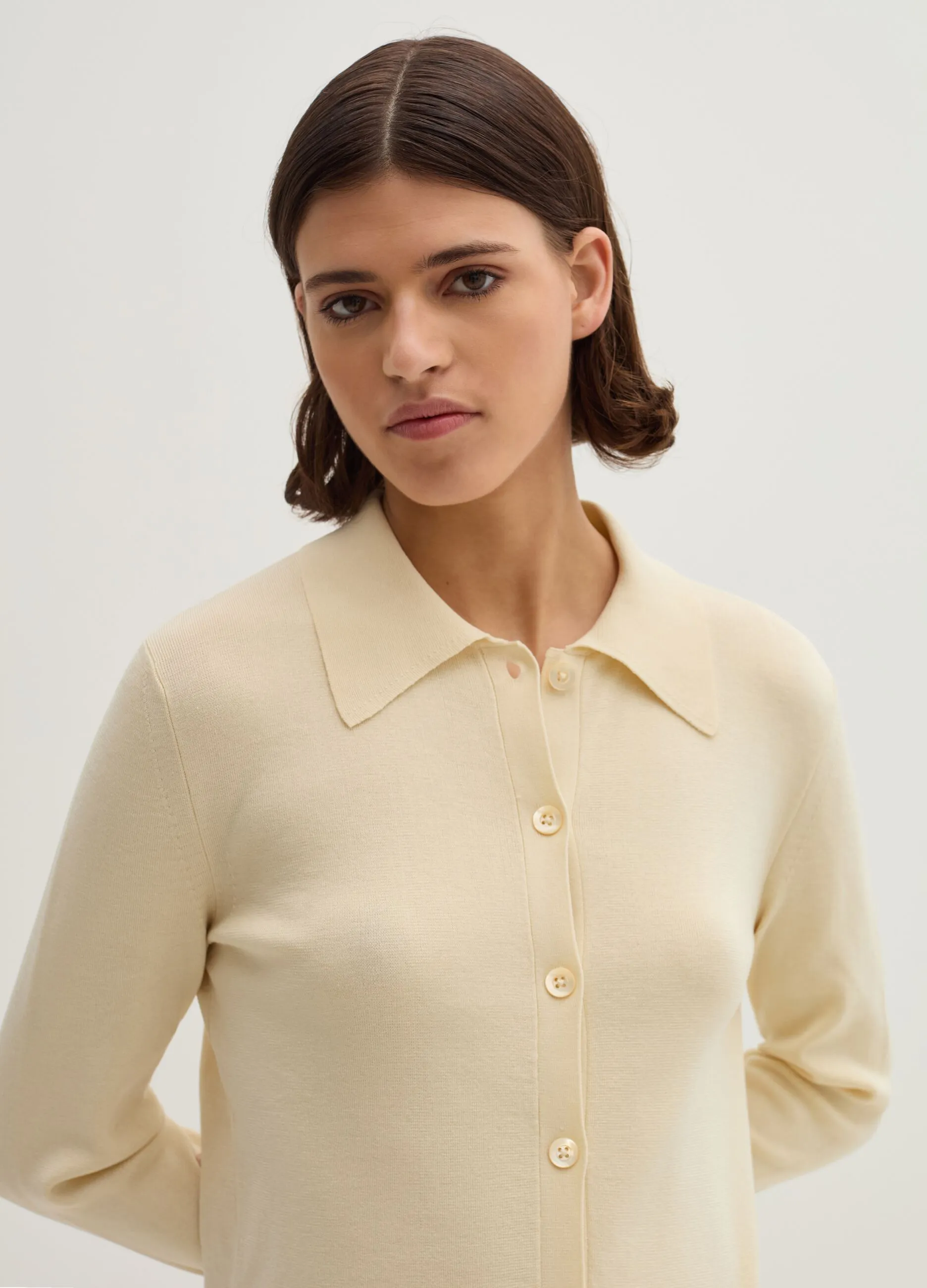Vestito corto chemisier in maglia