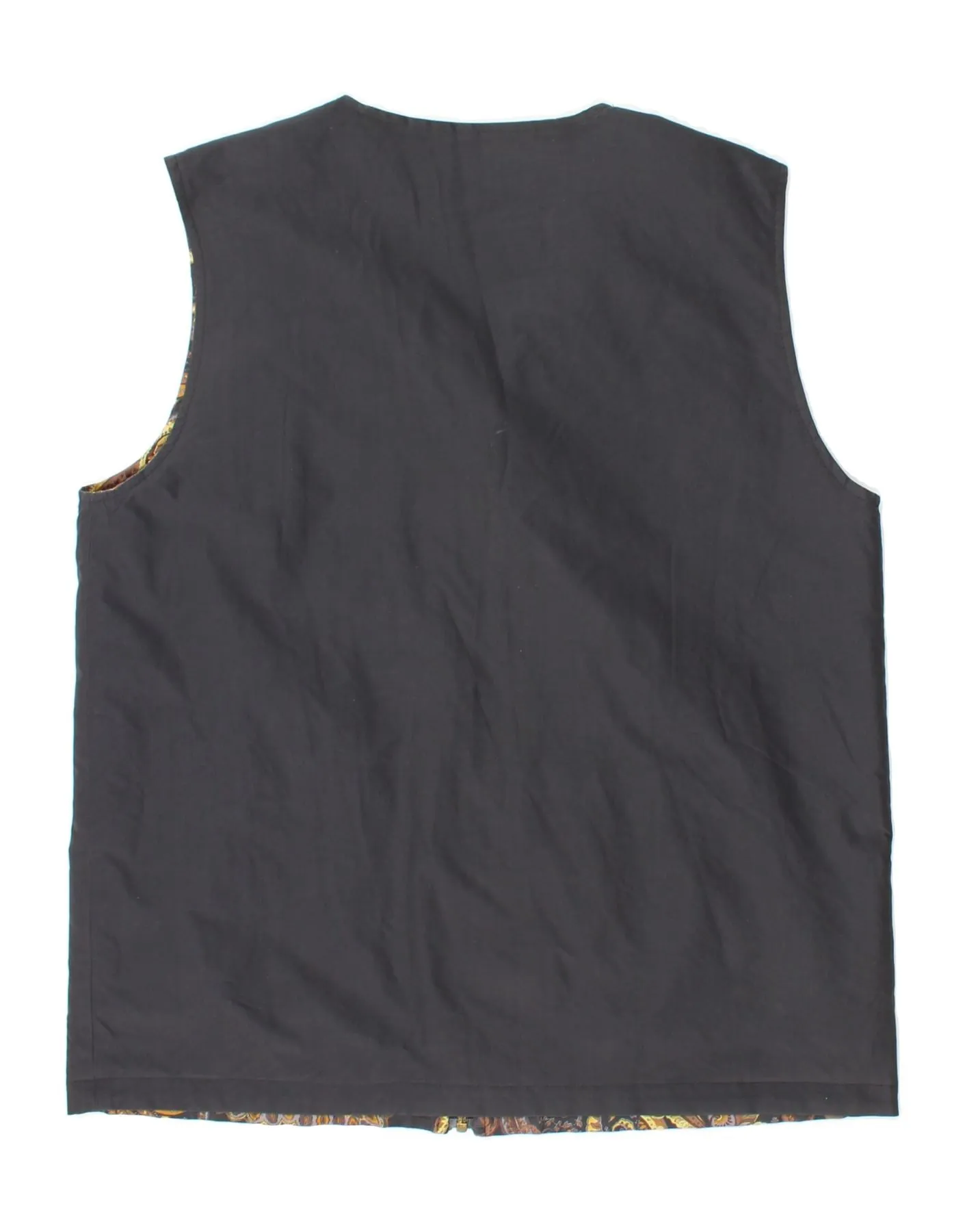 VINTAGE Womens Reversible Gilet UK 18 XL Black Polyester
