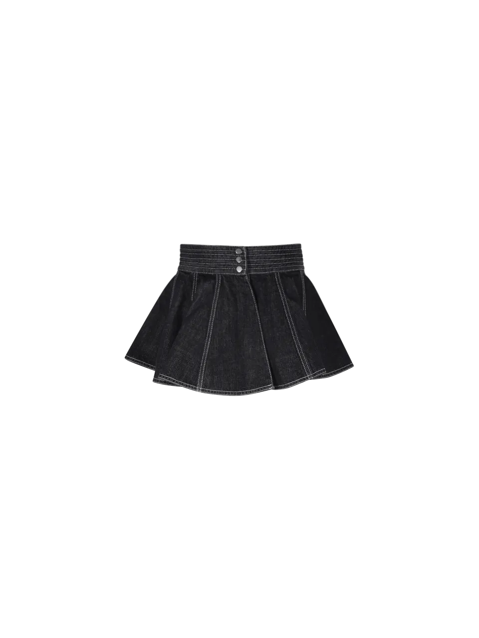 WOMAN ALAIA BLACK COTTON DENIM SKIRT
