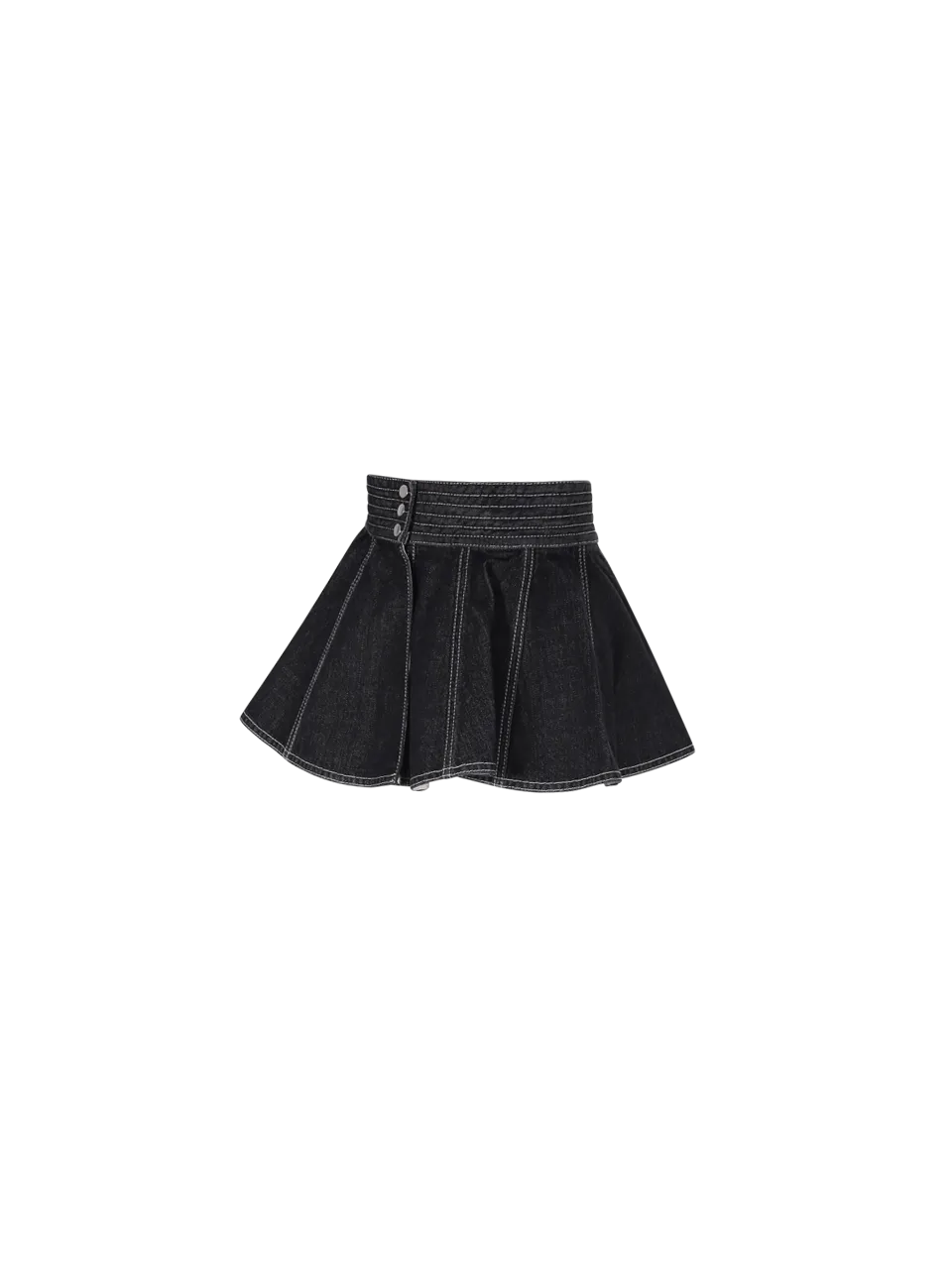 WOMAN ALAIA BLACK COTTON DENIM SKIRT