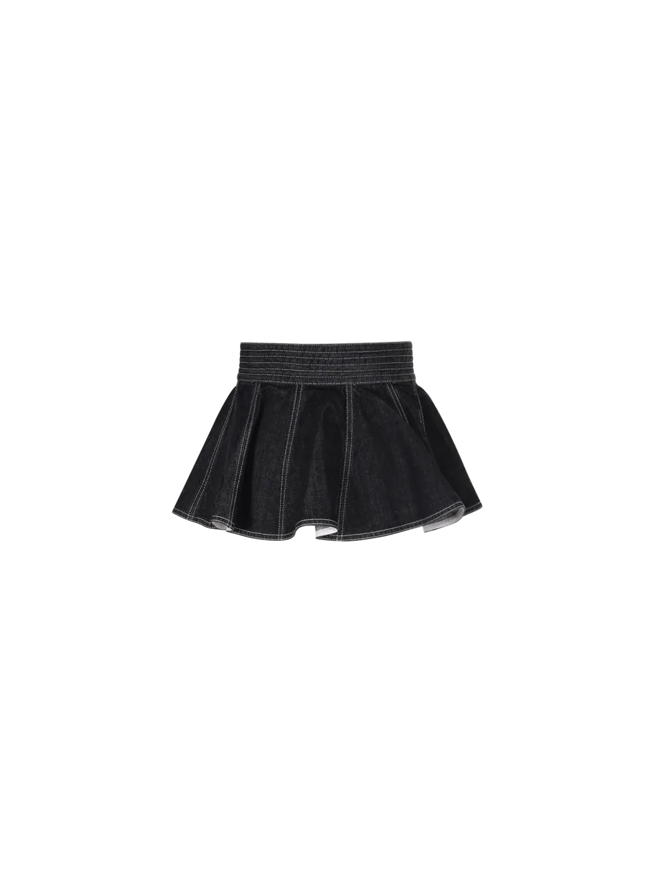 WOMAN ALAIA BLACK COTTON DENIM SKIRT