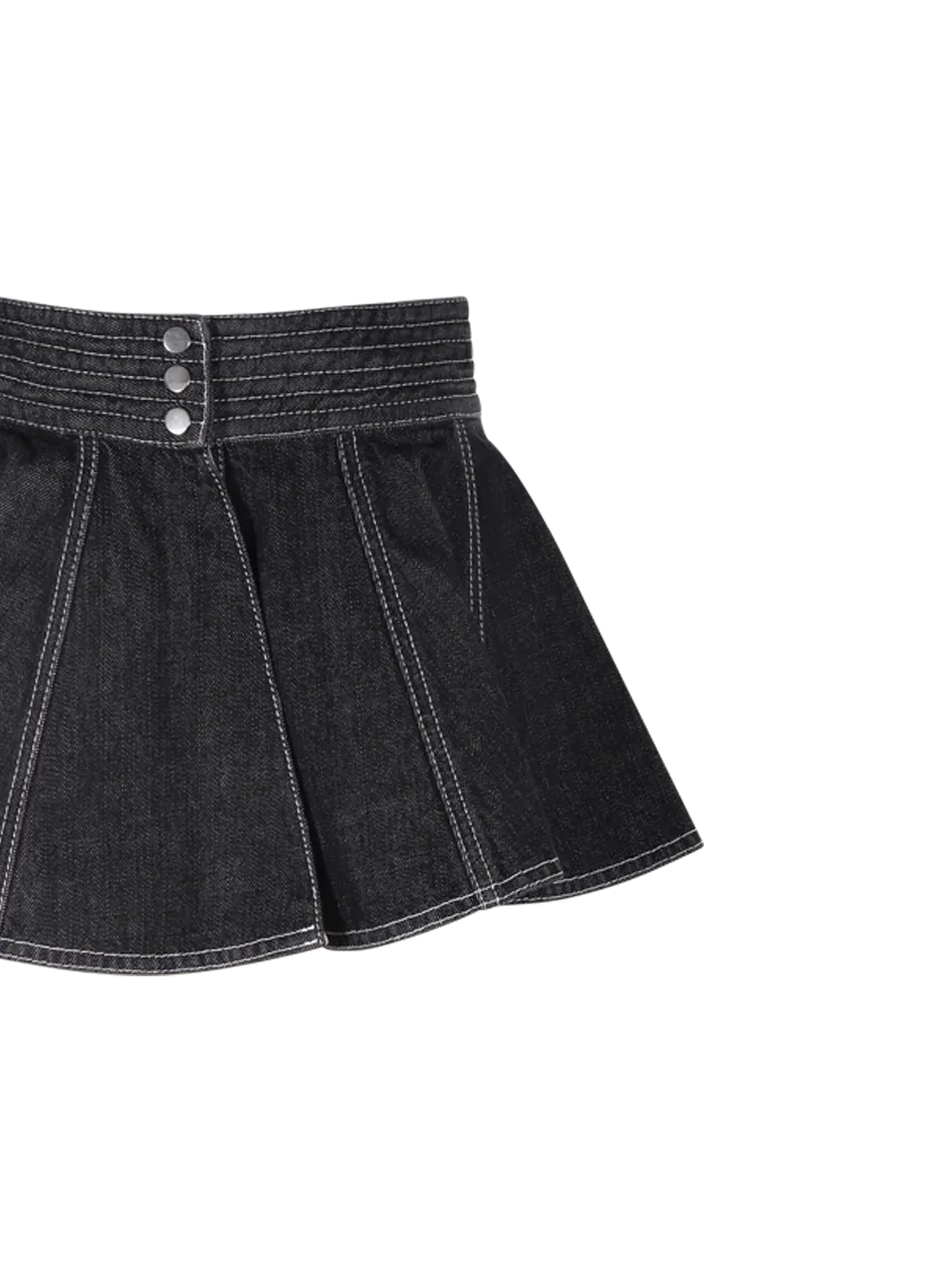 WOMAN ALAIA BLACK COTTON DENIM SKIRT