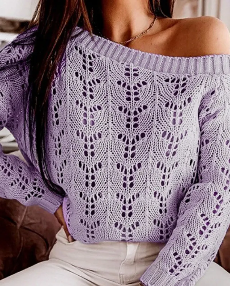 Women Casual Solid Color Knitted Sweater Women Long Sleeve Pullovers Classic Round Collar Sweater Lady Autumn Winter Kni