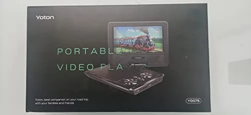 YOTON Lettore DVD portatile da 9,5 per bambini con schermo girevole HD da 7,5, con altoparlante stereo, 1.8m Caricatore per Auto