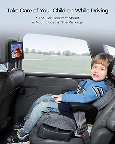 YOTON Lettore DVD portatile da 9,5 per bambini con schermo girevole HD da 7,5, con altoparlante stereo, 1.8m Caricatore per Auto